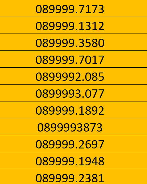 SIM MOBIFONE 4G ĐẦU 089999 DỄ NHỚ