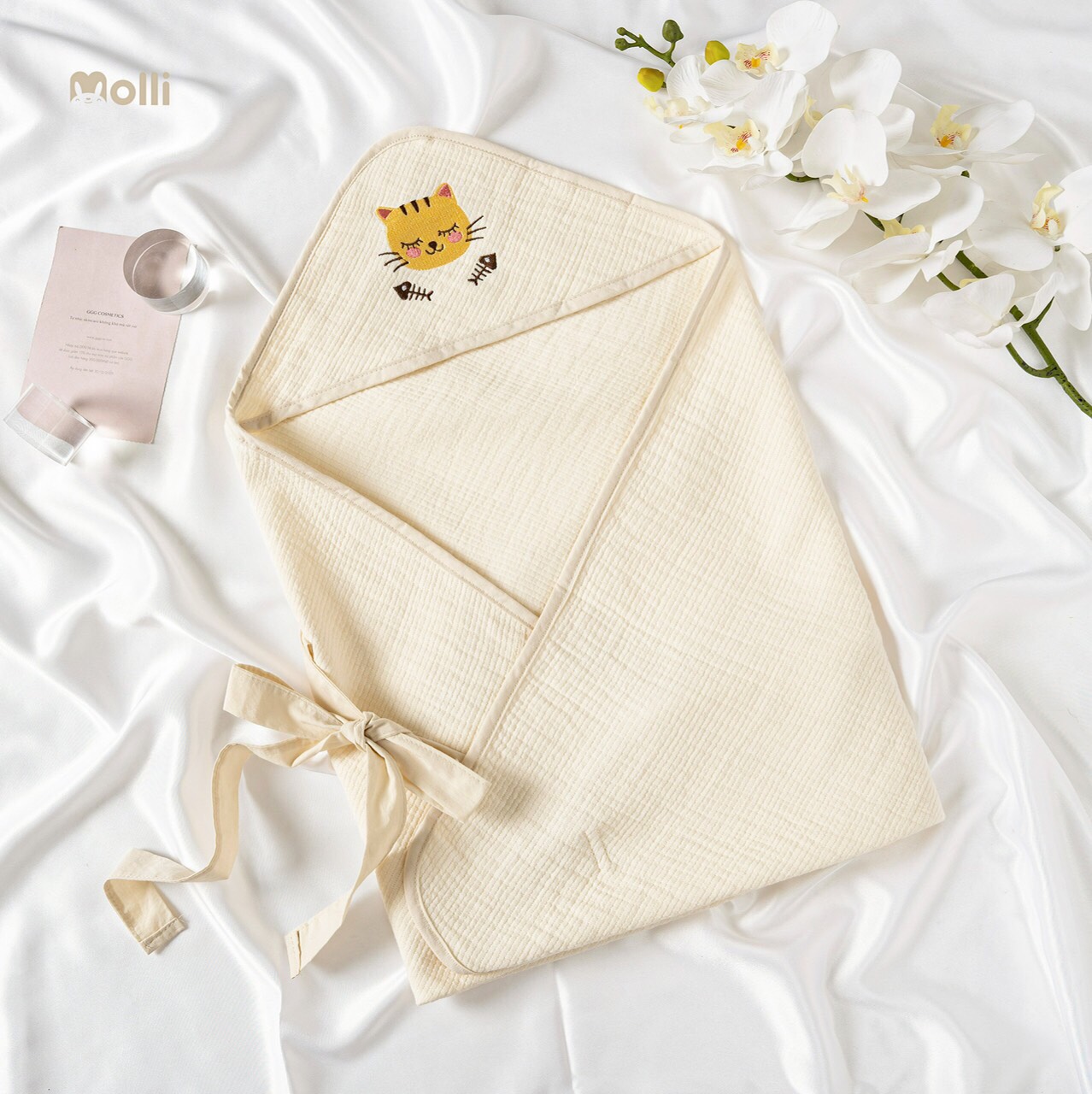Ủ Xô Muslin Joonee 3 Lớp Kèm Dây Đai Cao Cấp Cho Bé Sơ Sinh