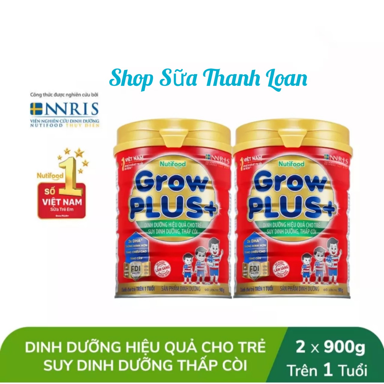 (HSD T12-2026) (Có Tích Điểm) Sữa Bột Grow PLUS+ Số 2+ Lon 900g Cho Trẻ Suy Dinh Dưỡng Và Thấp Còi (Đỏ).
