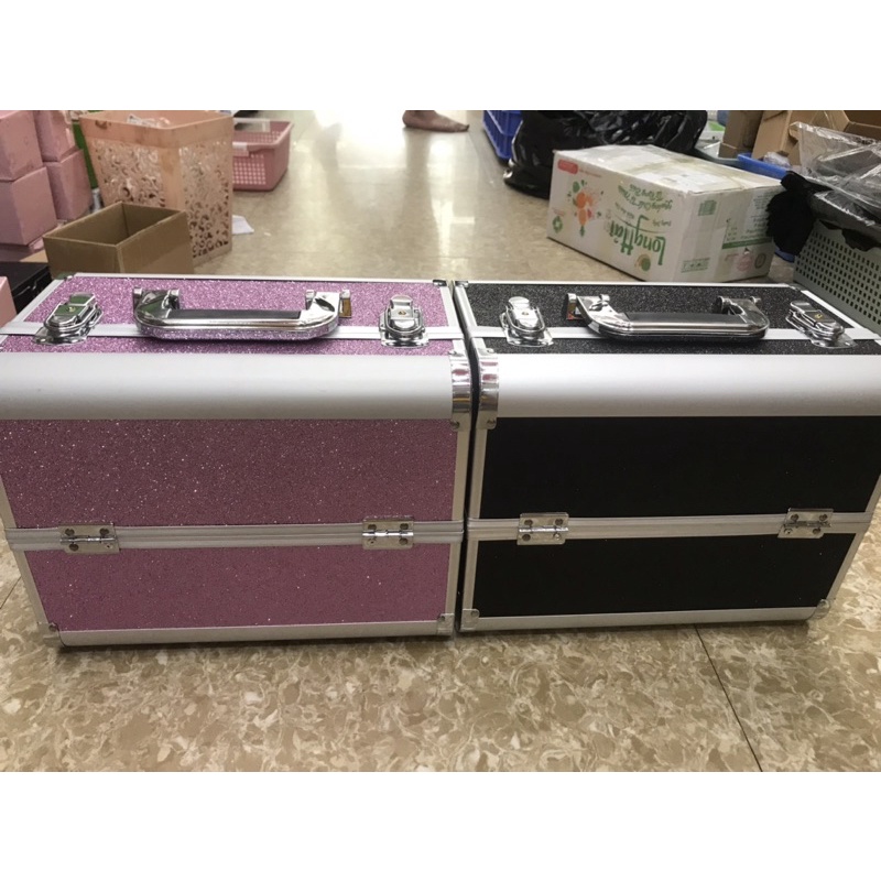 Cốp nhôm 2 tầng đựng đồ nail mi (32x21x26cm)
