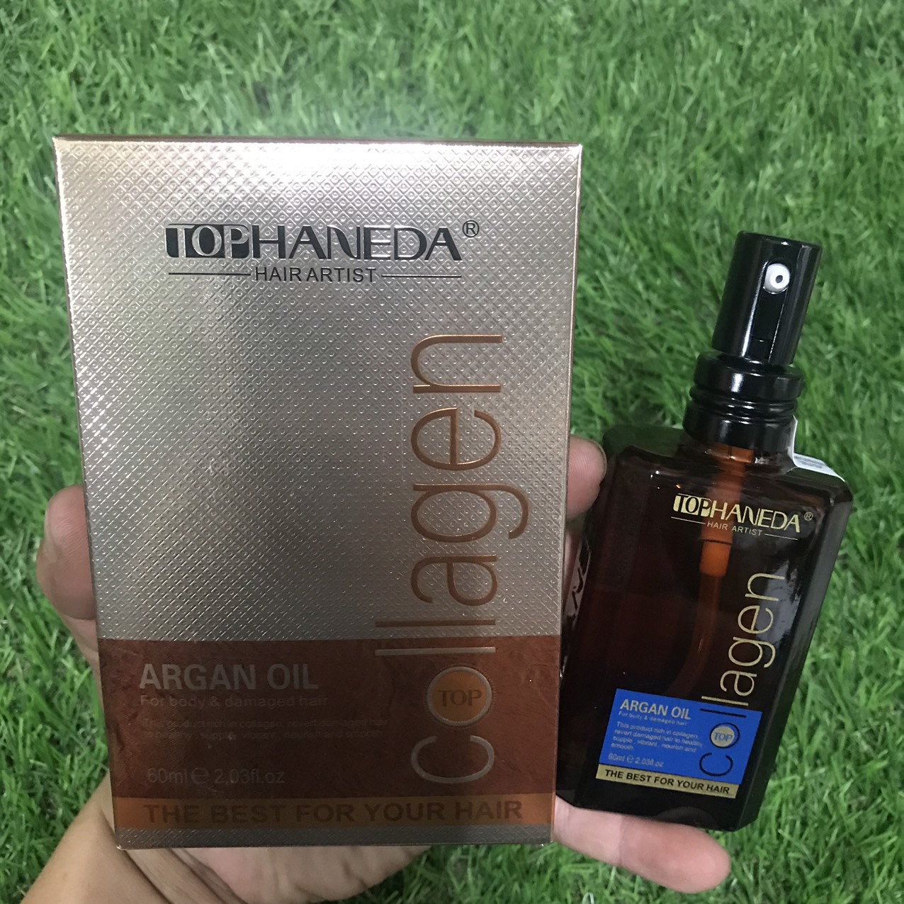 Tinh dầu dưỡng tóc khô yếu Haneda Collagen Argan Oil 60ml