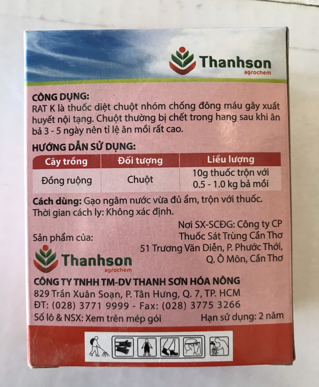 Thuốc trừ chuột RAT K 2% DP - Gói 10g