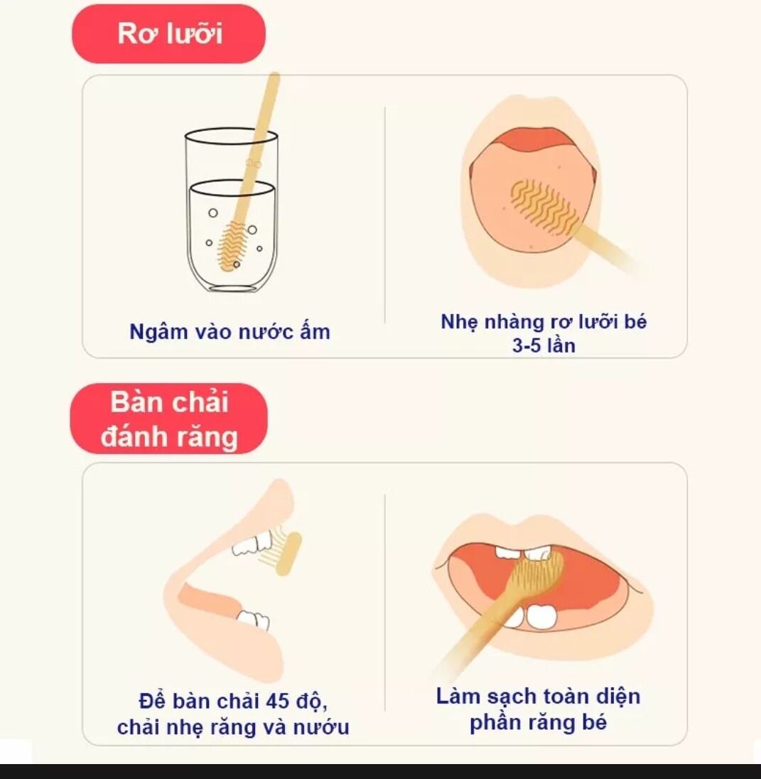 [HCM] Sét rơ lưỡi và bàn chải đánh răng silicon cho bé từ 0 đến 18 tháng