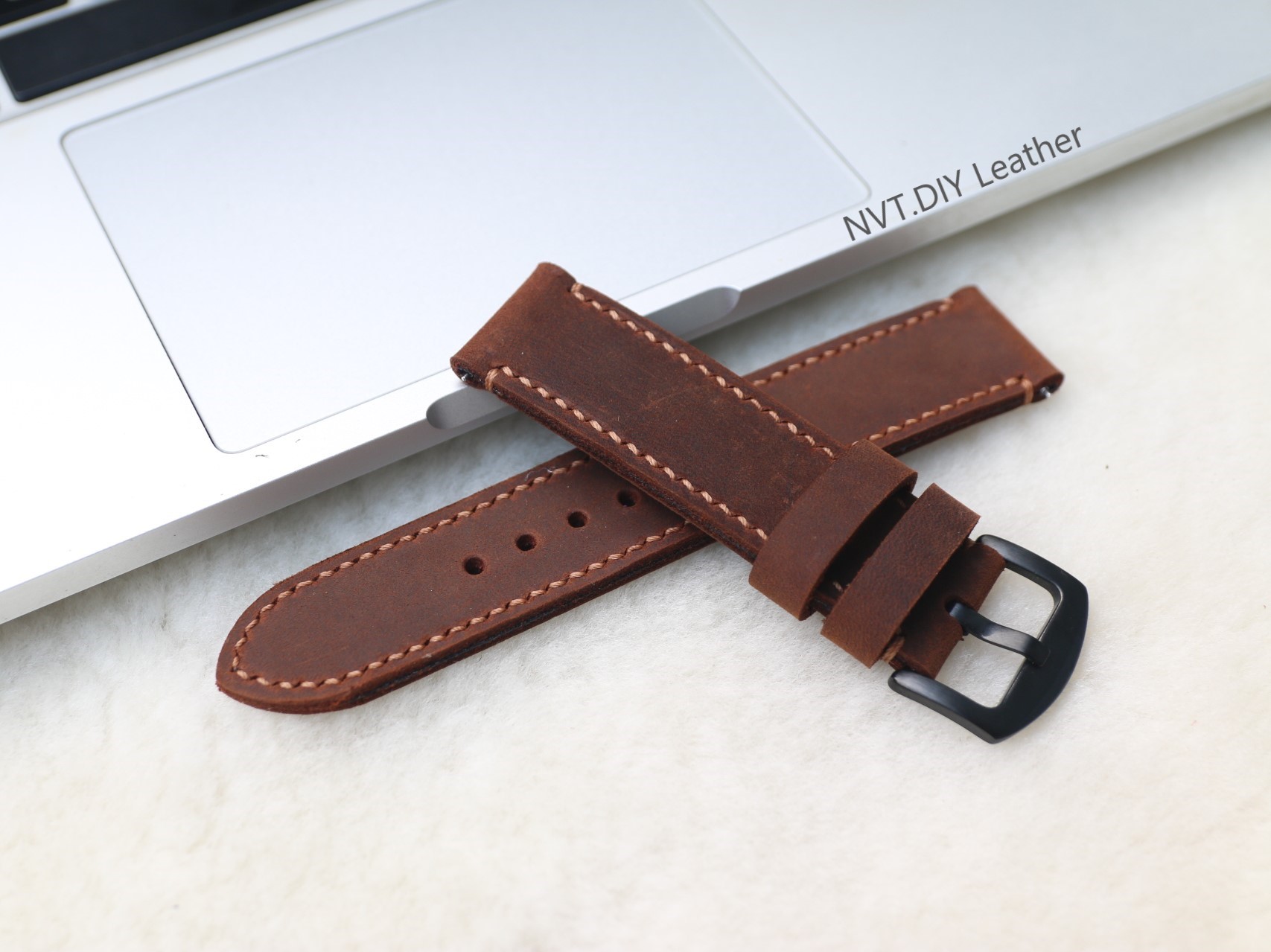 [HCM]Dây Da Đồng Hồ Da Bò Sáp Vintage Handmade Dây đeo bằng da cổ điển chốt thông minh thay thế SmartWatch