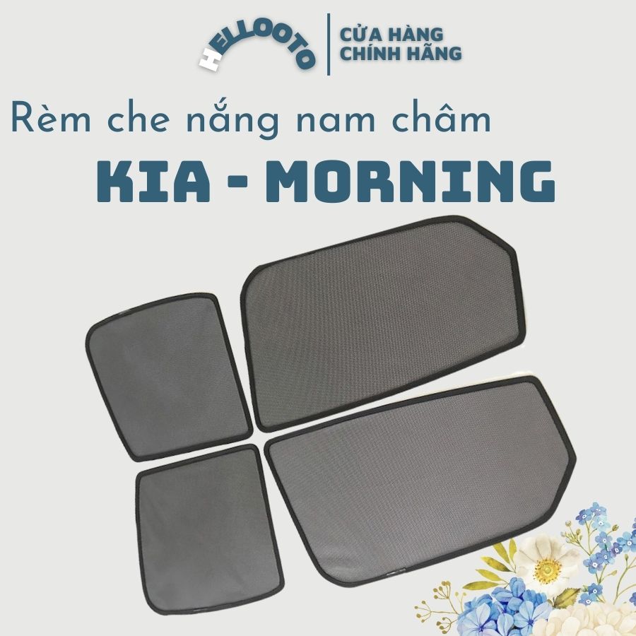 Rèm Che Nắng Nam Châm Xe Kia Morning 2007 đến 2021- Bộ 4 Tấm, Khung Rèm Tích Hợp Sẵn Nam Châm, Vừa Zin Cho Xe, Tháo Lắp Đơn Giản Che Nắng Hiệu Quả