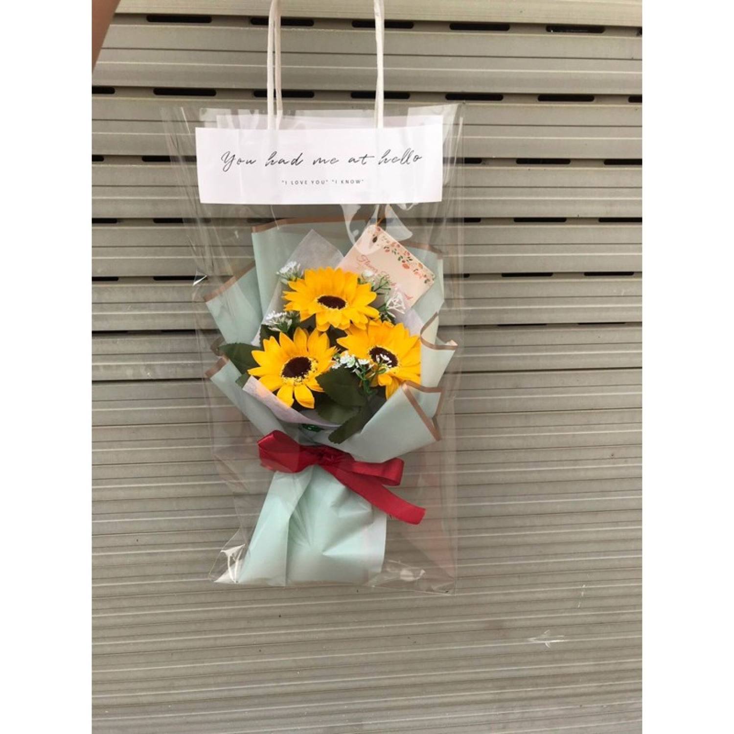 Bó 3 bông hoa sáp hướng dương