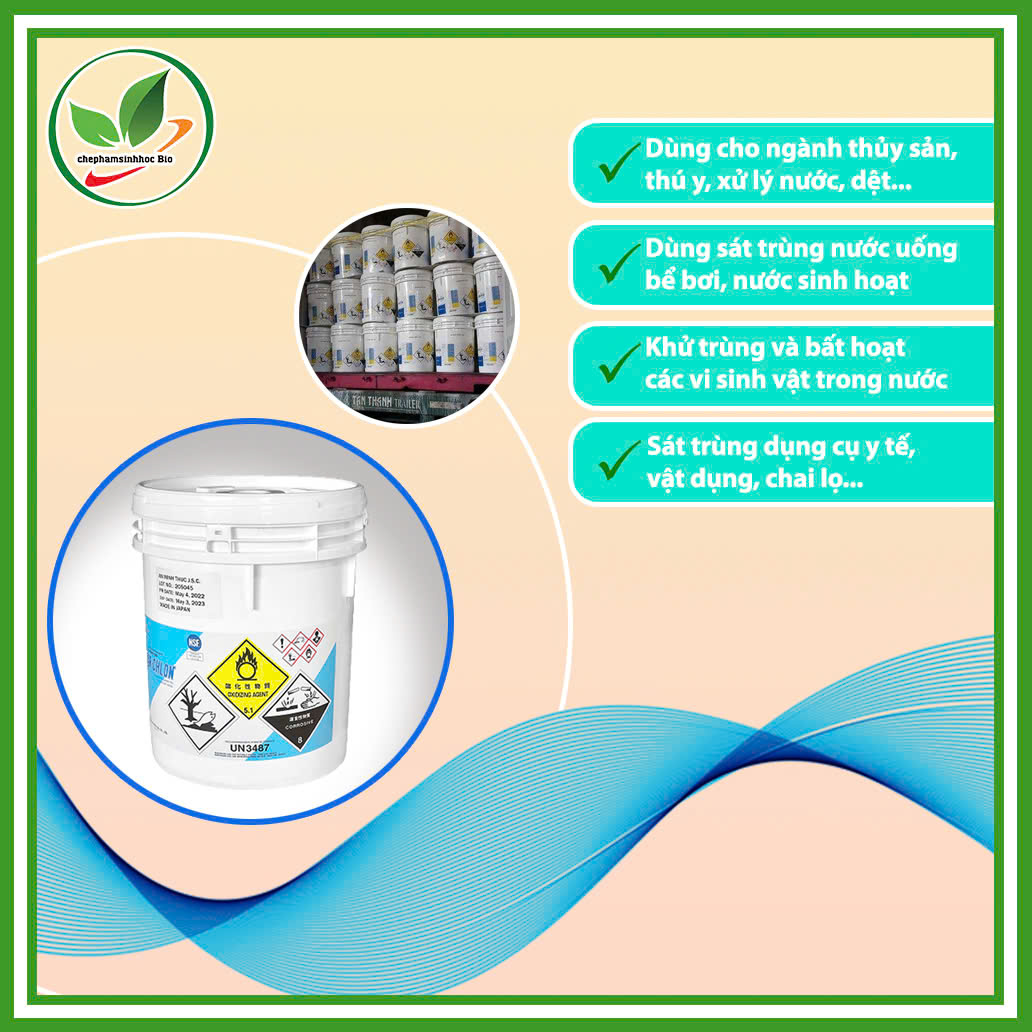 Bột khử khuẩn Clorin-Nhật. Hóa chất xử lý nước, khử khuẩn. Thùng 1kg