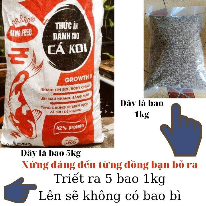 1kg cám cá koi King feed (hạt 1mm) 42% đạm.
