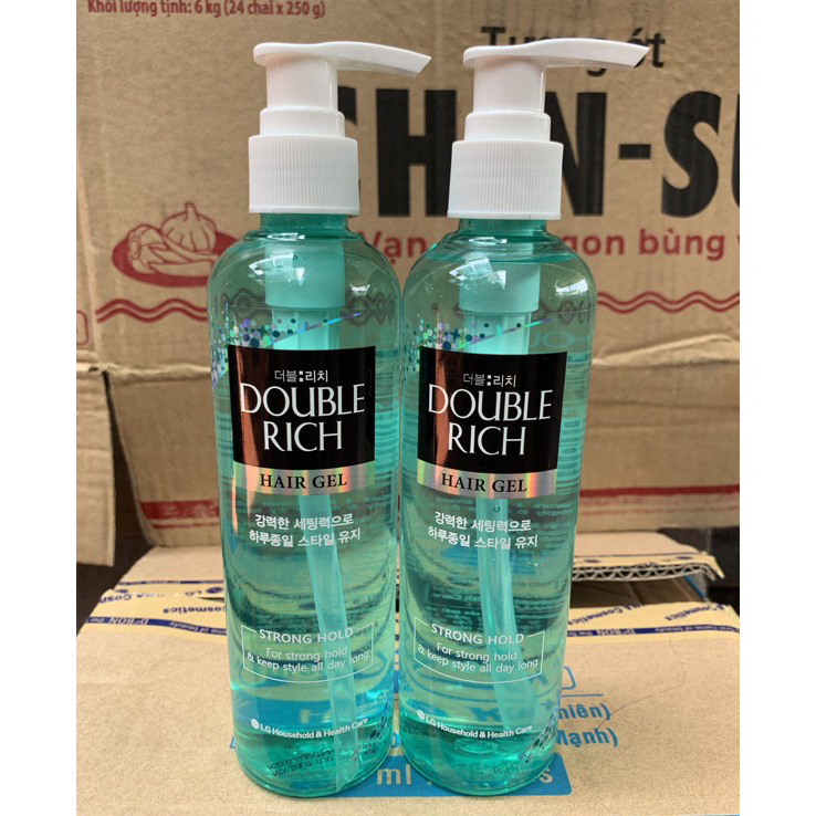 Gel tạo kiểu tóc Double Rich Strong Hold 250ml – dành cho tóc uốn