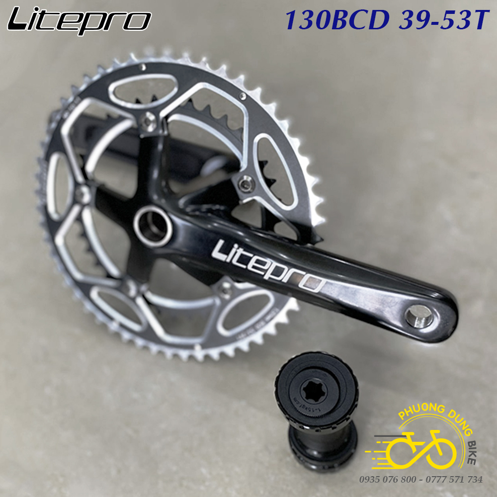 Đùi đĩa (Giò dĩa) rỗng xe đạp 2 Tầng LITEPRO 39-53T (GIÒ BÓNG)