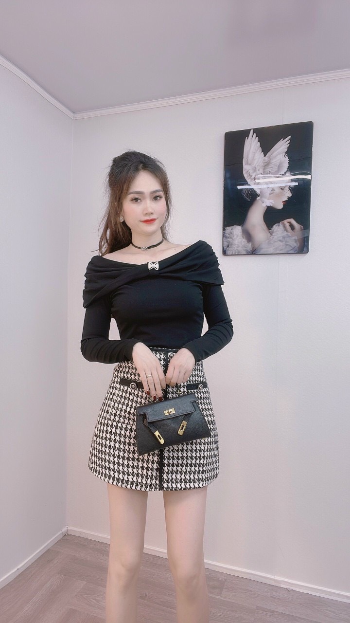 Áo trễ vai nơ tăm - Hàng loại đẹp