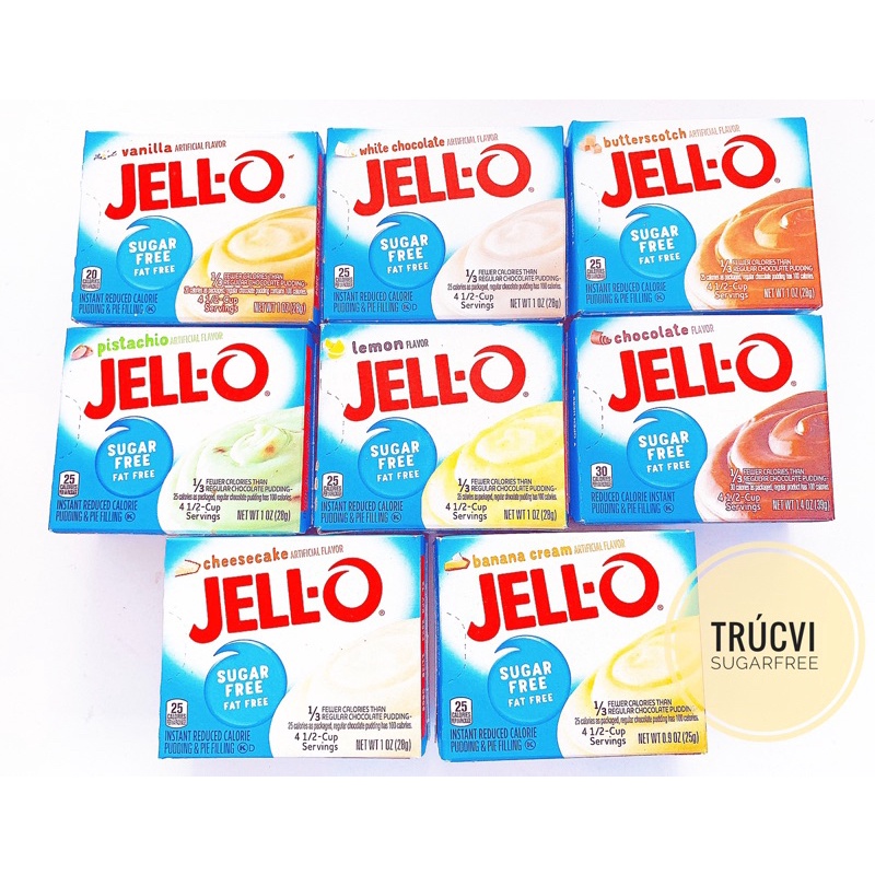 Bột rau câu/ pudding Jell-O không đường