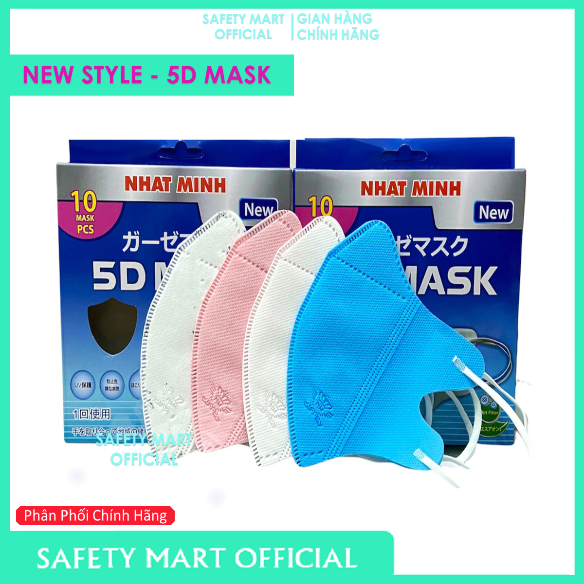 [BÁN CHẠY] Combo 100 chiếc / 200 chiếc Khẩu trang 5D Mask, Khẩu trang 5d 100 cái, Khẩu trang 5d 100 cái công nghệ Nhật Bản chính hãng, khau trang 5d mask 100 chiec - Hàng Chính Hãng Safety Mart Official