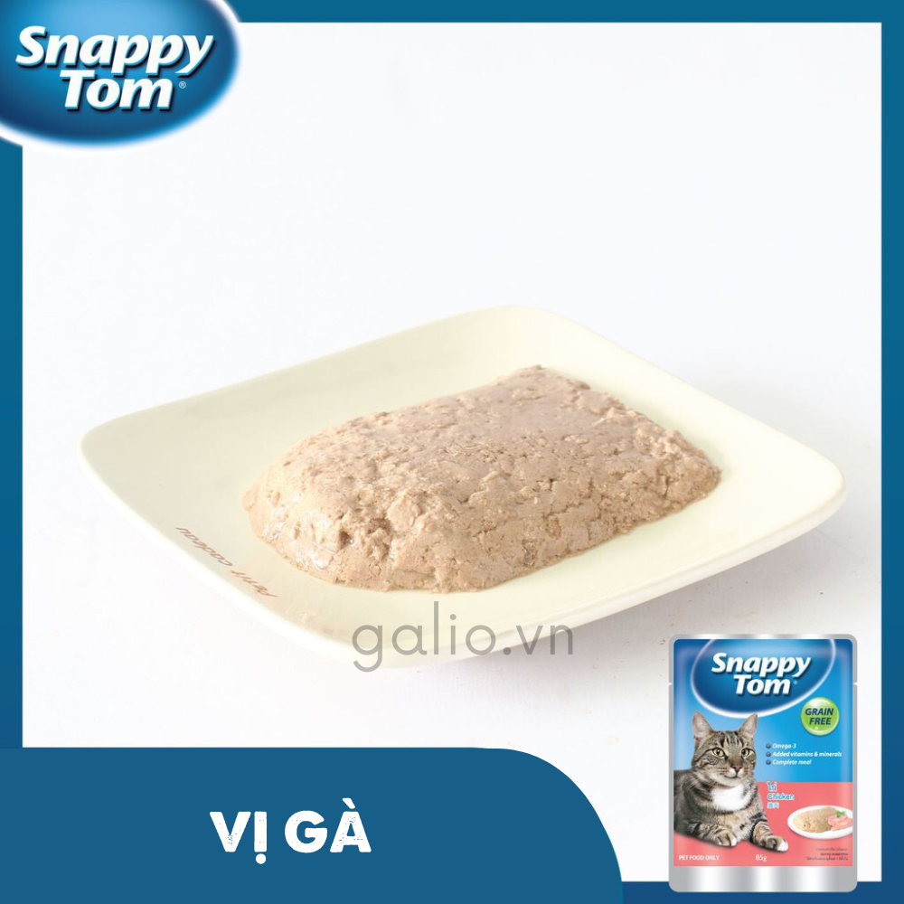 Pate cho mèo Snappy Tom vị Gà , túi 85g