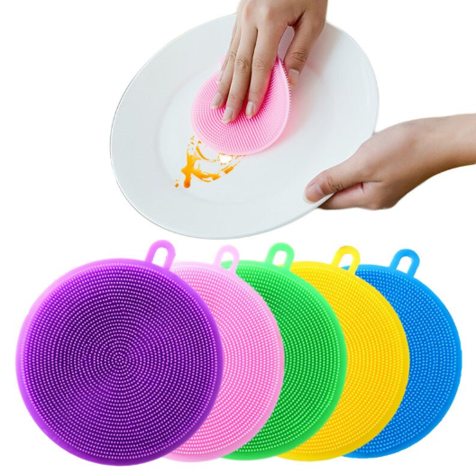 [HCM]Miếng Rửa Chén Bát Silicon Có Lỗ Treo