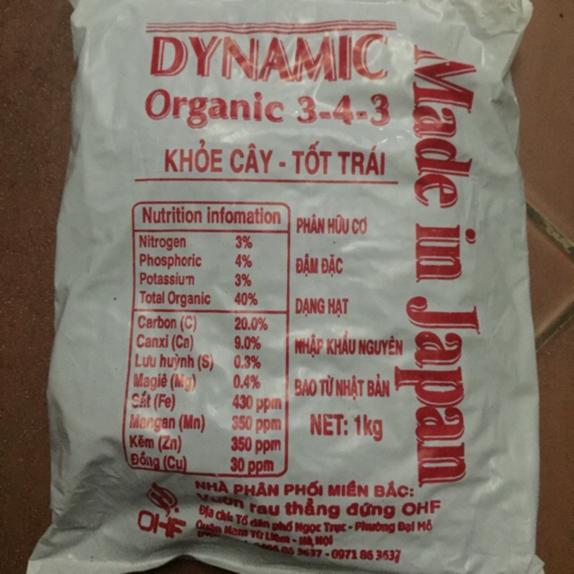 Phân Gà Hữu Cơ Nhật Bản Dynamic gói 1kg