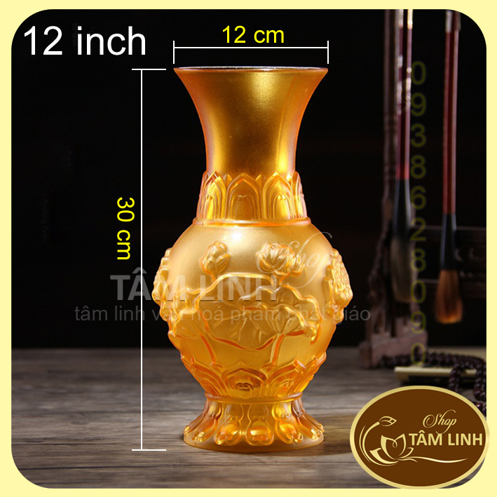 Bình Hoa Thờ Cúng Lưu Ly Vàng - Nhiều Sise
