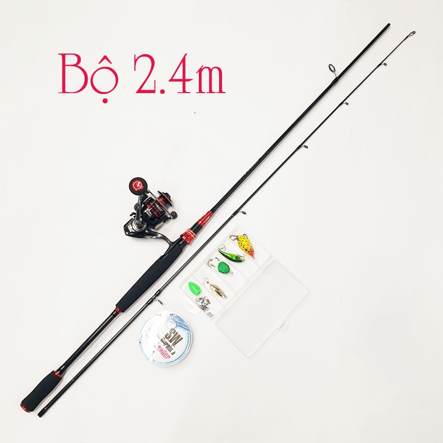 Bộ cần câu lure đứng carbon Crono ngọn 1.9mm máy câu Deukio FS3000 tặng bộ mồi câu BCM18- Đứng