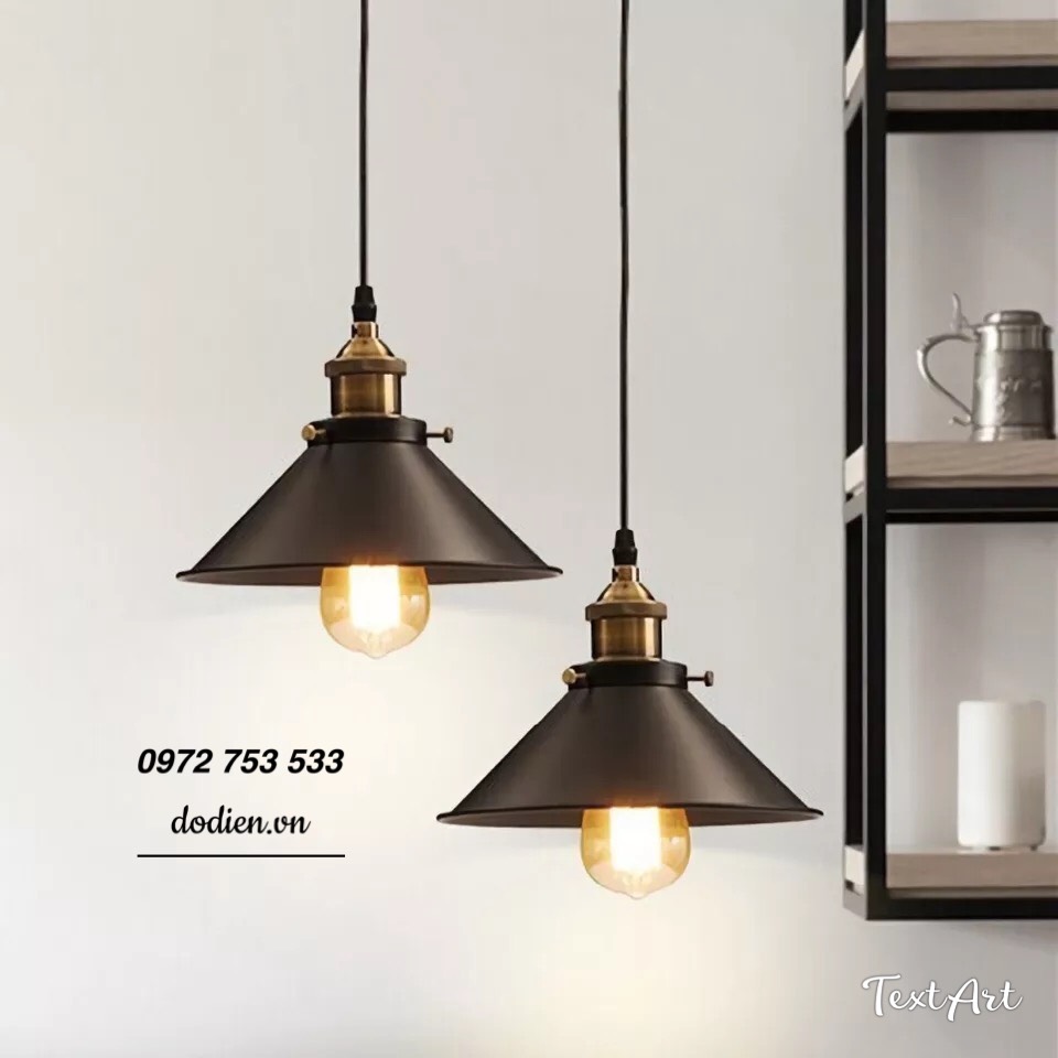 ĐÈN THẢ VINTAGE CHAO ĐĨA SÂU LÒNG DECOR