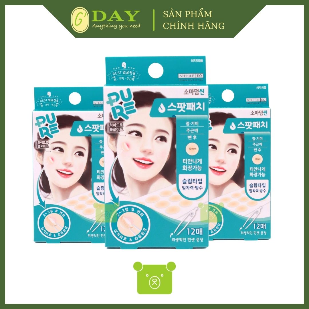 YOUNG CHEMICAL Combo 3 miếng Dán Mụn Somaderm 12 ( Hộp 12 Miếng)
