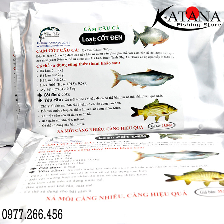 [HCM]Cám Câu Cá - Cốt Vàng Cốt Đen Cốt K52 Bịch 500gr