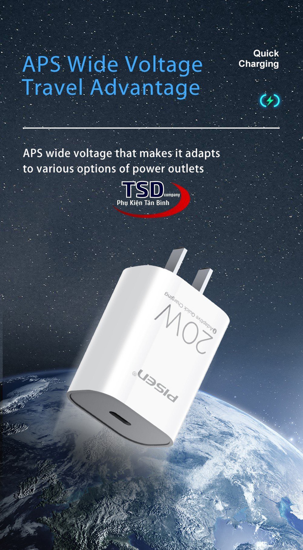 Củ Sạc Nhanh Pisen PD 20W Chính Hãng ( PD 3.0, Quick Charge 4.0 )