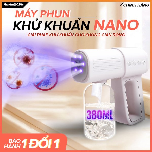 Súng Phun Khử Khuẩn cầm tay Nano K6X Tích Hợp 6 đèn UV diệt 99% vi khuẩn Máy Phun Khử Khuẩn Xịt Diệt Virus Chống Vi Khuẩn