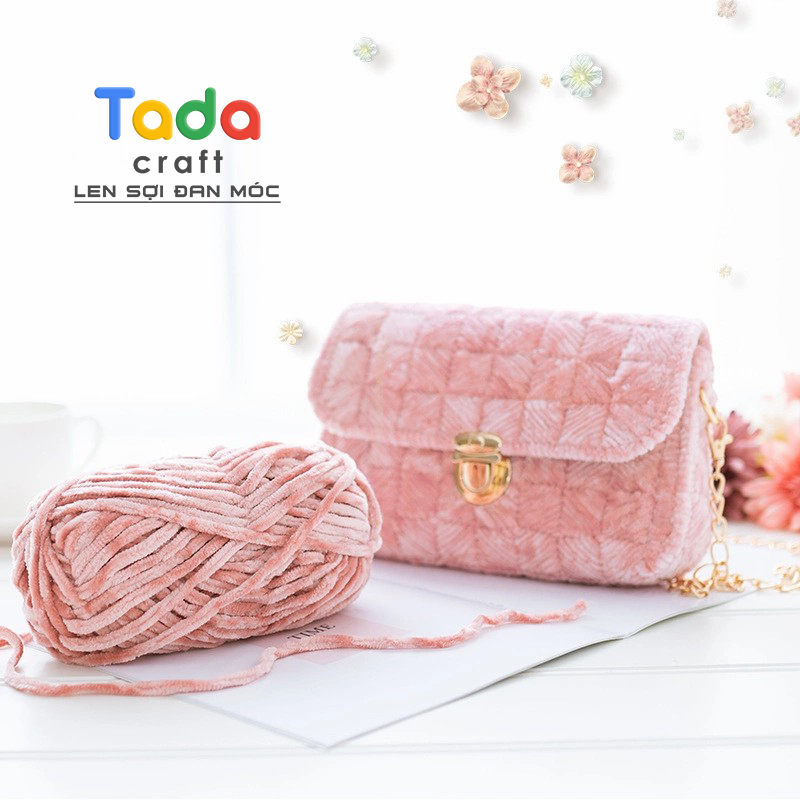 Len Nhung Chenille Sợi Siêu Mềm Mại Cuộn 100gr