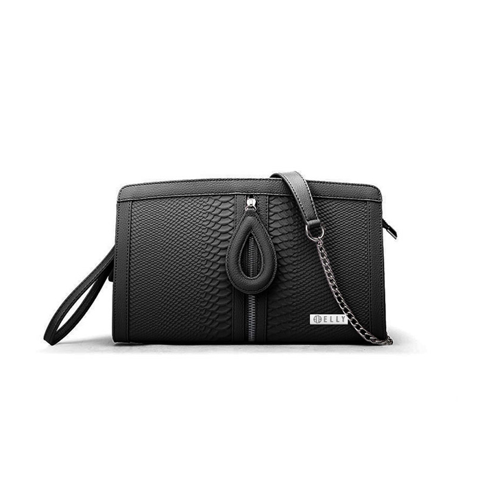 Túi clutch nữ cao cấp da thật ELLY- EC12 đen