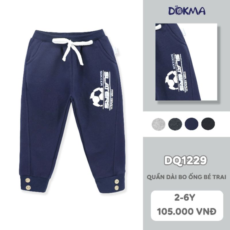 Quần nỉ bông dài bé trai Dokma 2-6T