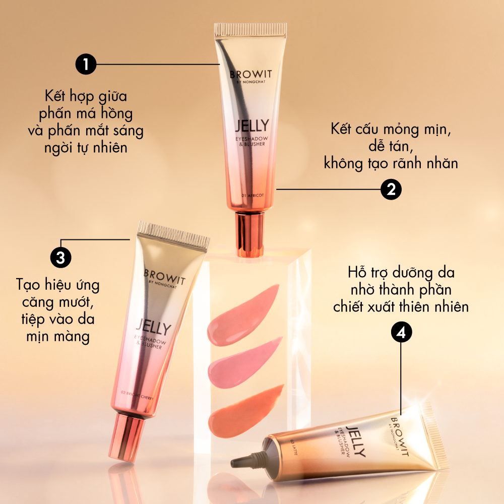 Kem má hồng và phấn mắt BROWIT Jelly Eyeshadow & Blusher