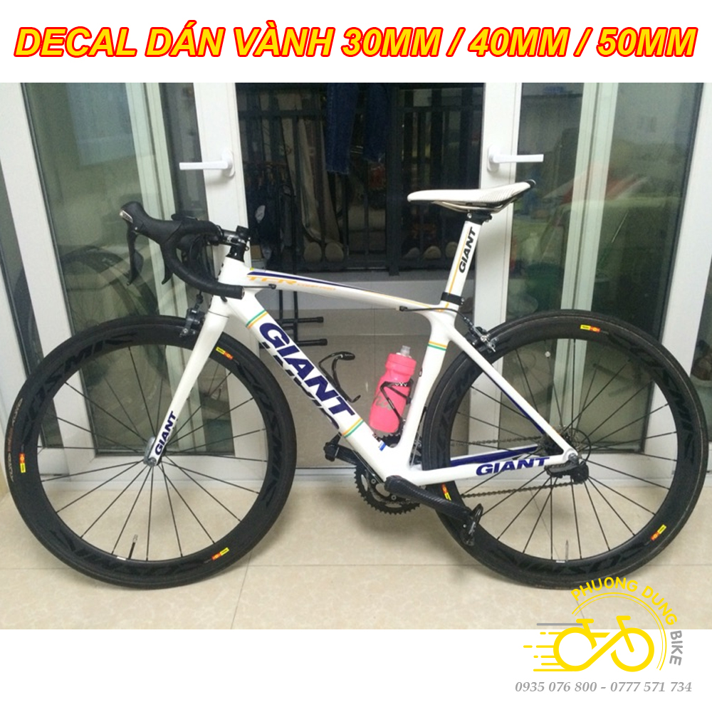 Tem decal dán vành xe đạp road 700C (CAMPA, DURA, GIANT, FAST FORWARD...)
