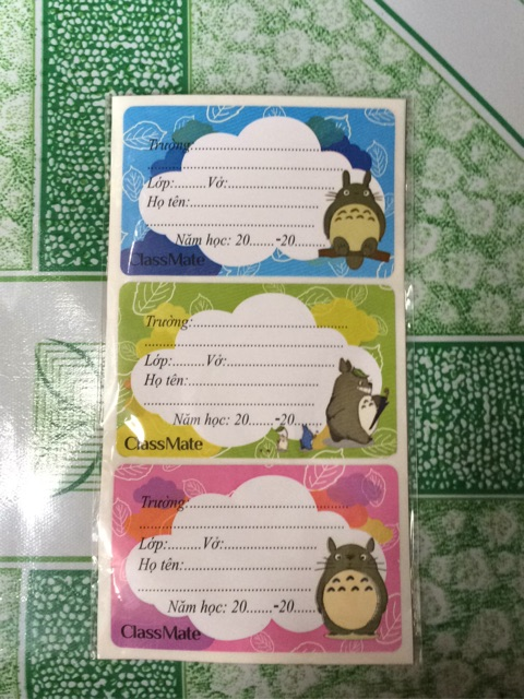 1 Tập Nhãn Vở Classmate