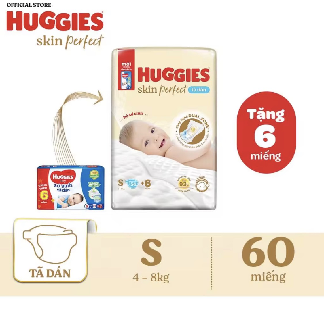 (Mẫu Tràm Trà) Bỉm Huggies Dán Size M76/L68/XL62/Xxl56