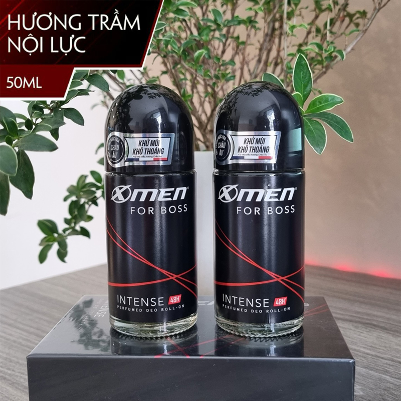 Combo 2 Lăn khử mùi Xmen for boss 50ml Hương Trầm Nội Lực Intense