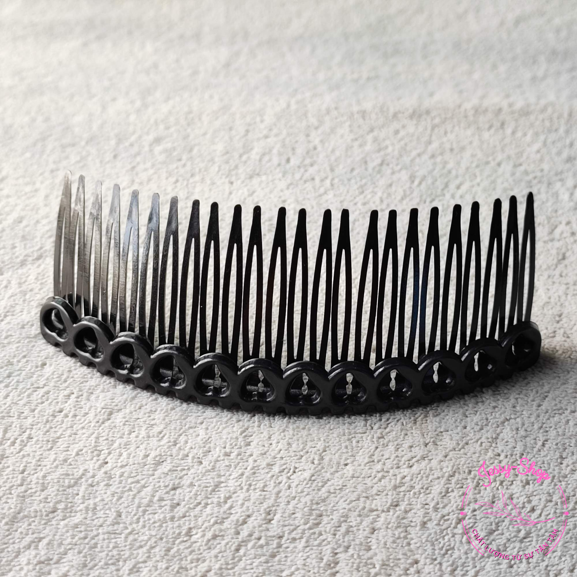 [Tặng Thun Cột Tóc] Lược Cài Tóc Mái Xước Tóc Màu Đen 24 Răng Kiểu