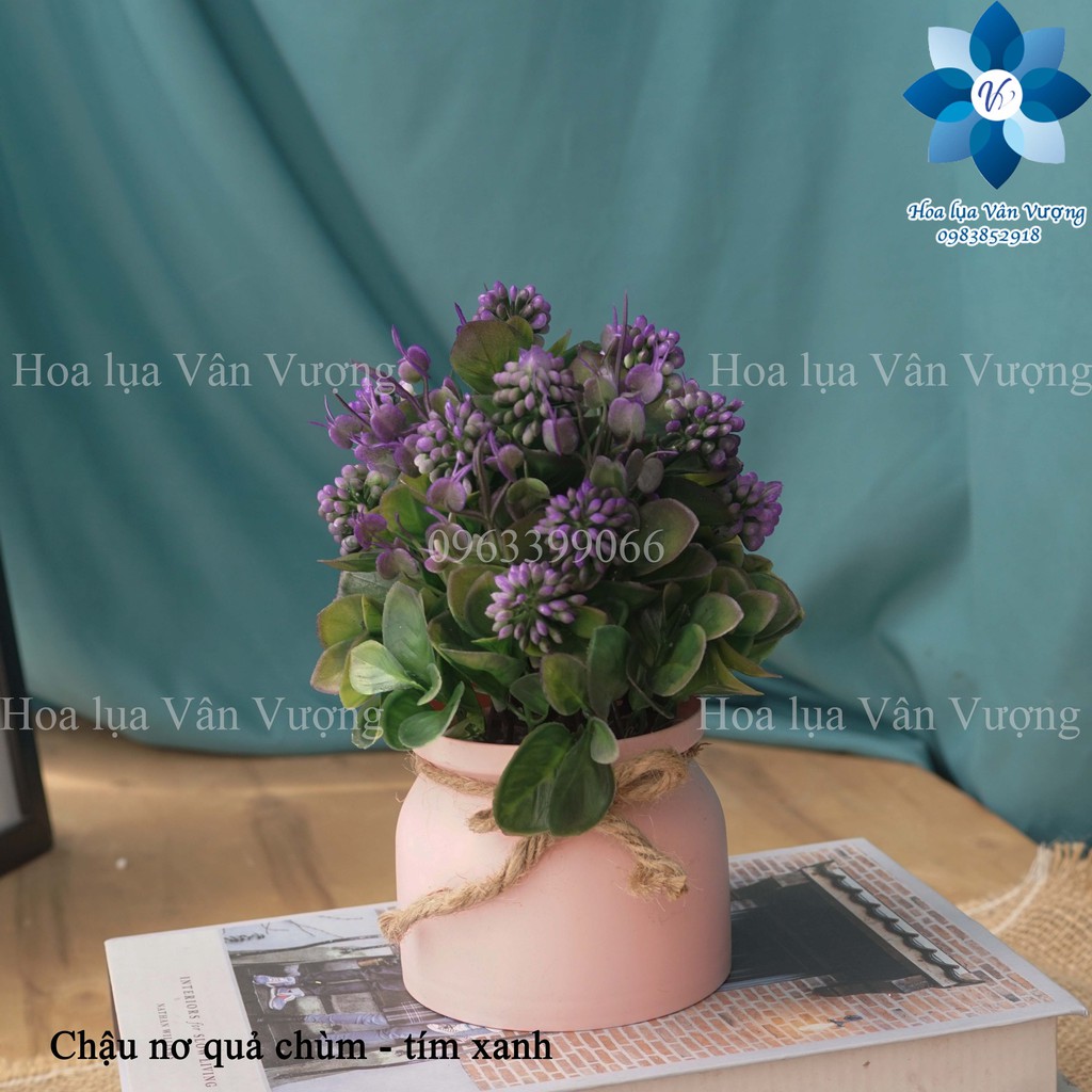 Hoa giả 🌺freeship🌺 chậu hoa nhựa để bàn