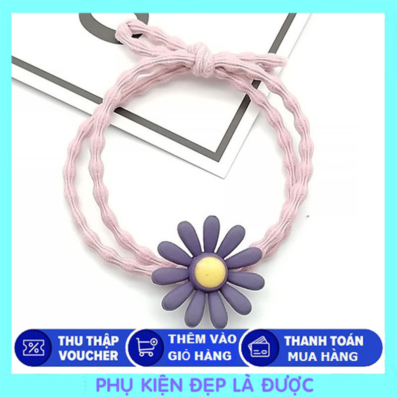 🌼 Combo 2 Thun Buộc Tóc Hoa Cúc Xinh Lung Linh 🌼