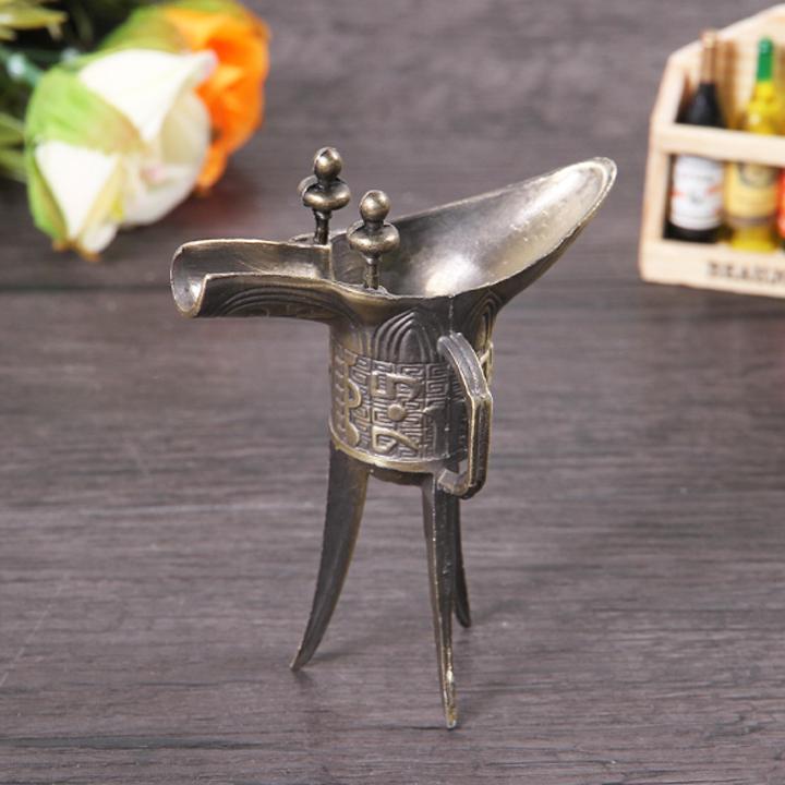 Ly đồng 3 chân giả cổ thời Tần bộ đủ mâm