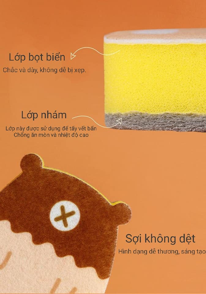 Miếng rửa chén bọt biển 2 mặt