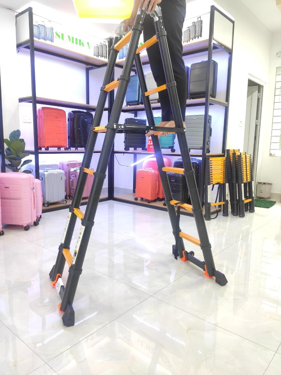 Thang nhôm rút chữ A 4m4 (2m2 + 2m2) Sumika SKS440D