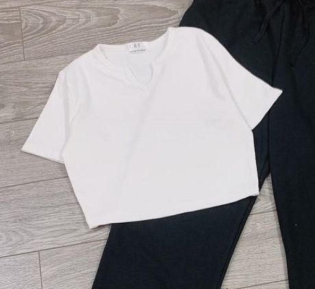 (Mua Lẻ hoặc Bộ) Quần Thể Thao Jogger (Xuông)/  Áo Thun Cổ Tim (Trắng) - Thời Trang Hot BT Fashion - Hình thật, Video (SE01)