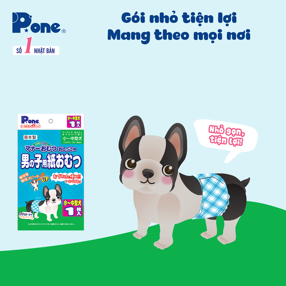 bỉm cho chó giống đực (bé trai) hãng P.one (bán lẻ từng miếng) - T3 PETS SHOP