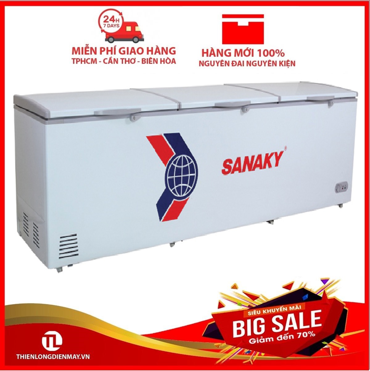 Bảng giá Tủ Đông Sanaky VH-1368HY2 3 Cánh 1 Ngăn (1300L) - Hàng Chính Hãng Điện máy Pico