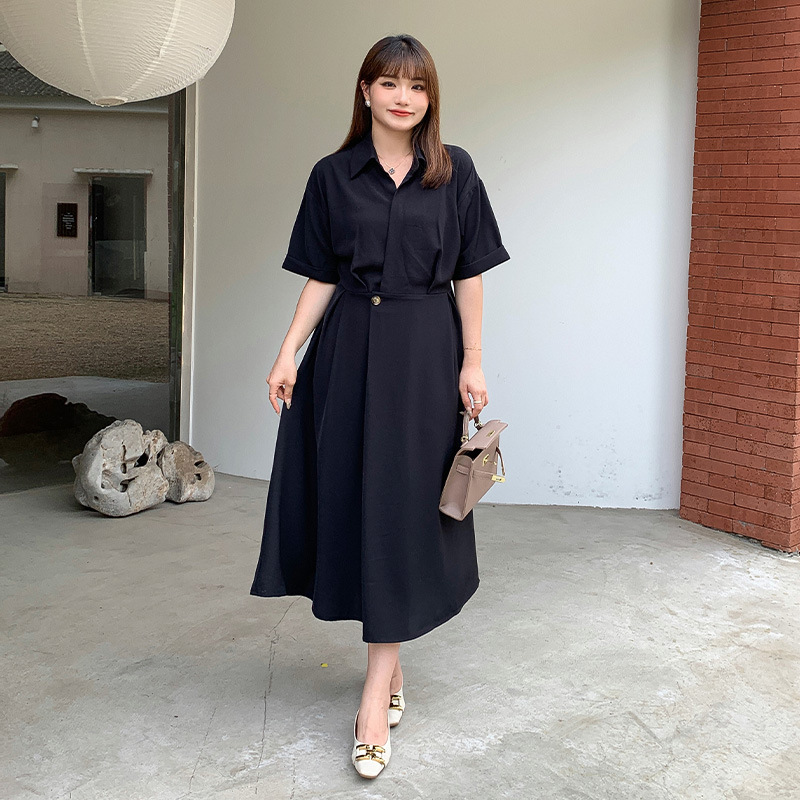 Đầm Big Size (50KG-95KG) Dáng Dài Cúc Eo Form Xòe