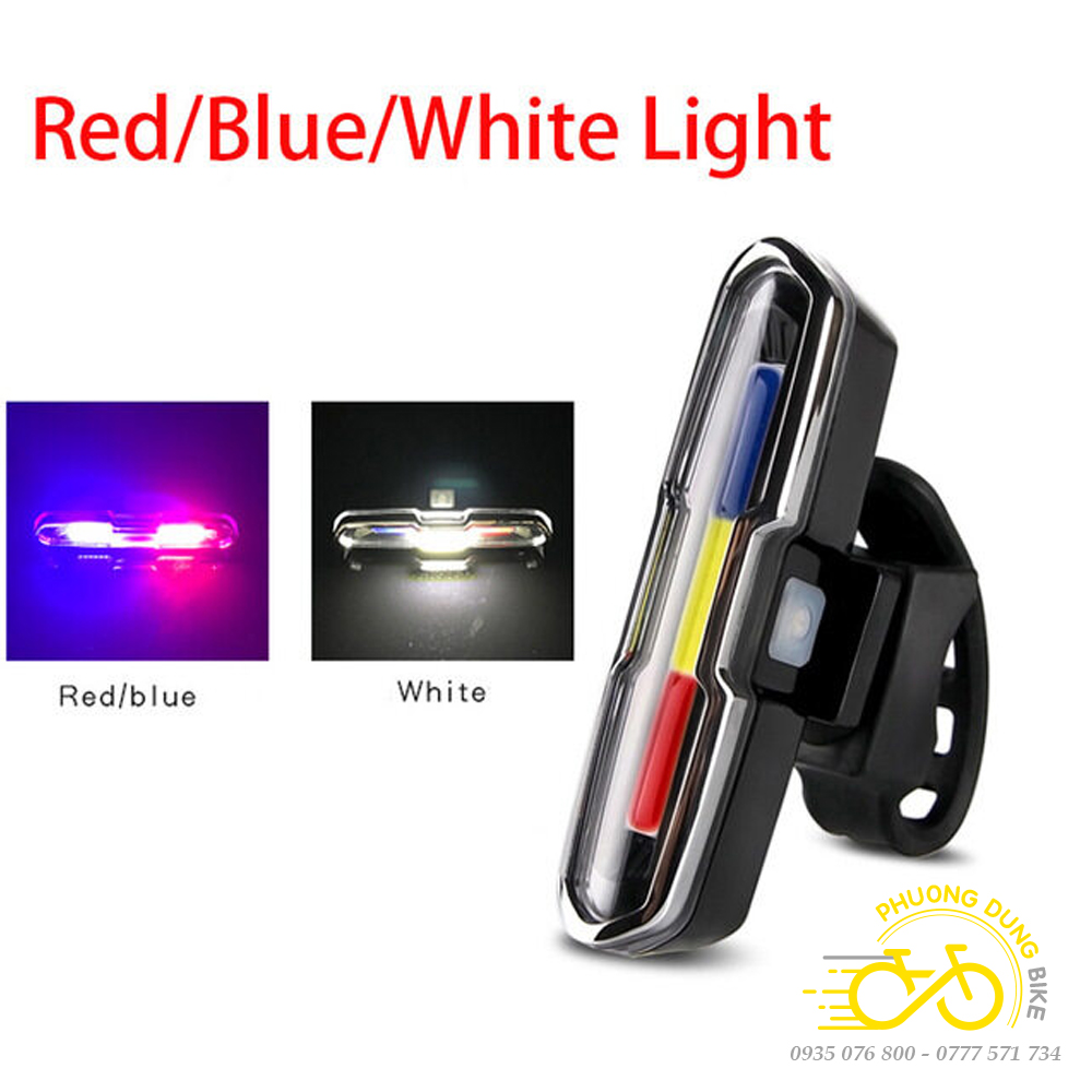 Đèn hậu xe đạp 2 màu xanh đỏ / 2 màu trắng đỏ / 3 màu xanh trắng đỏ aqy-0306