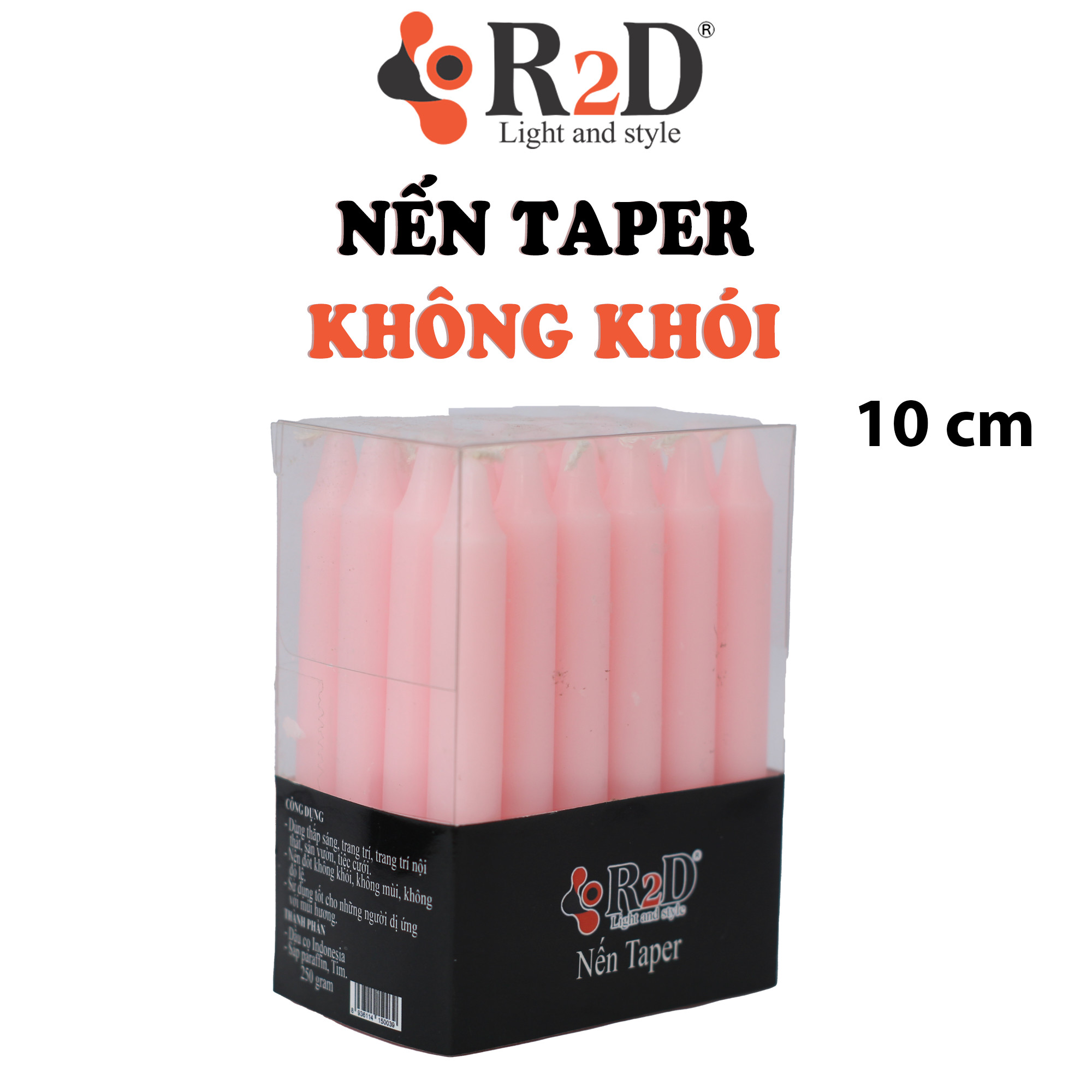 Nến tapper mini hồng, đèn cầy hồng, không khói, không mùi từ thương r2d,làm từ thành phần tự nhiên, lành tính.