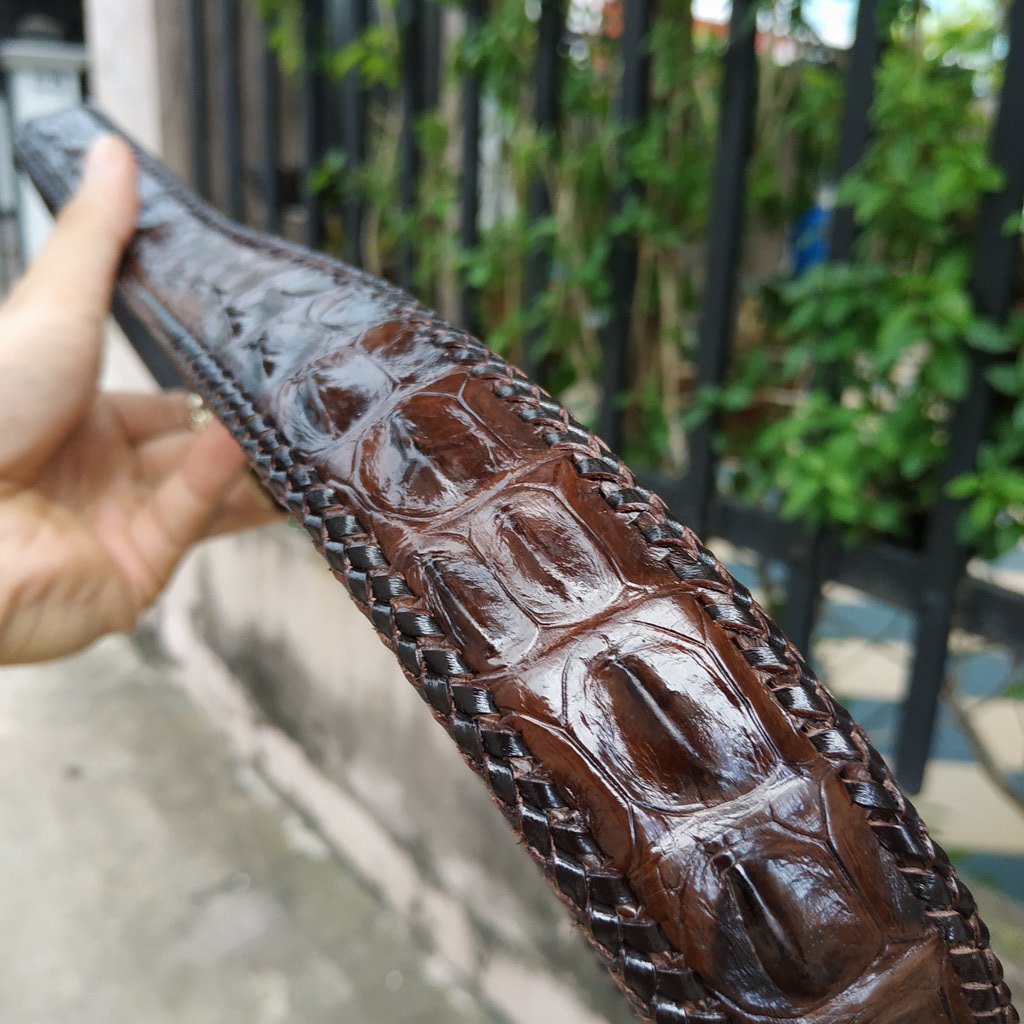[FREE SHIP] Thắt Lưng Nam Da Cá Sấu [DÂY LIỀN ĐAN VIỀN THỦ CÔNG RẤT ĐẸP]