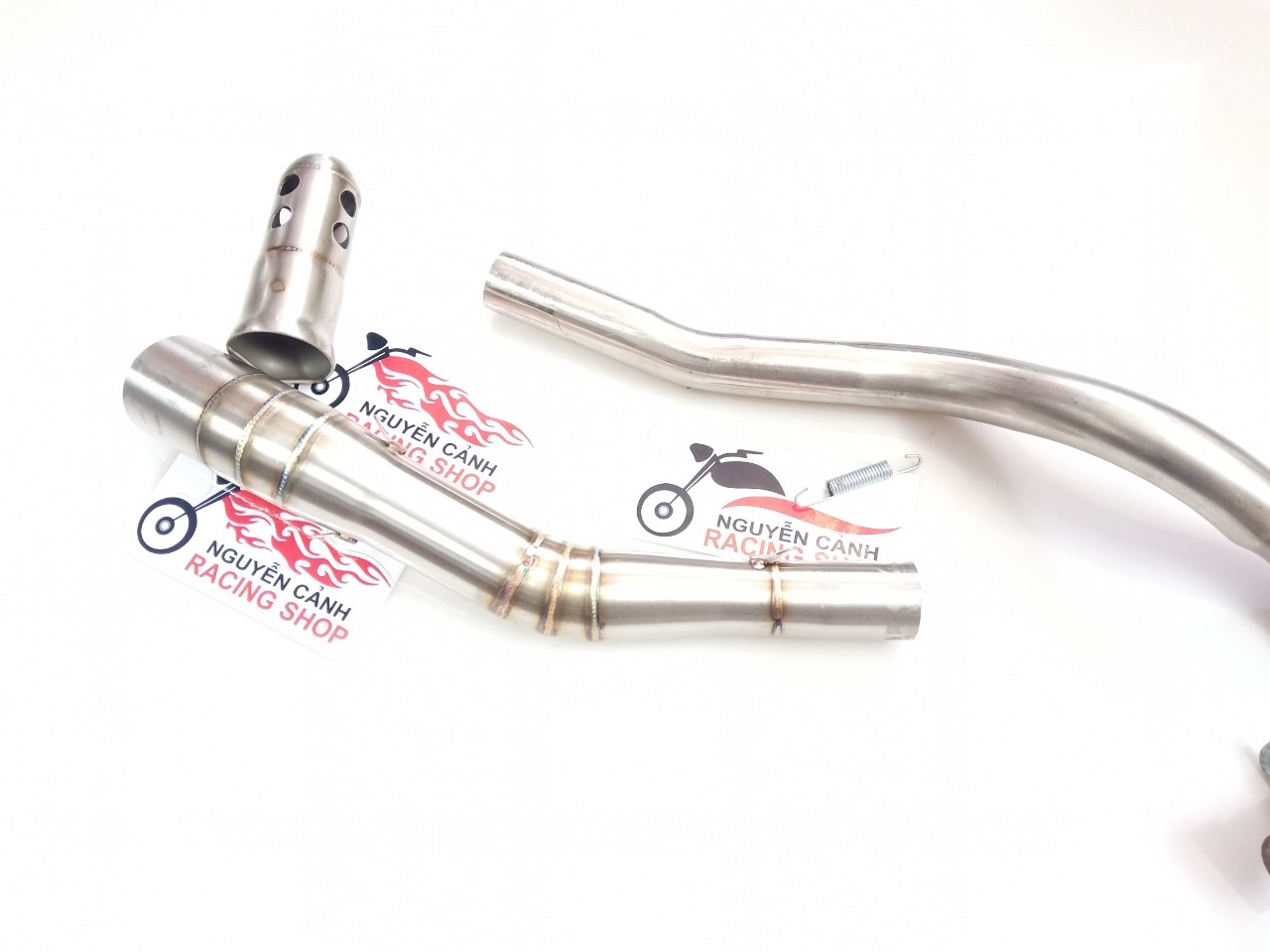 tiêu giảm thanh+cổ pô 2 khúc draem,wave,CUB 50,exciter 50,future 1,sirius 50cc....
