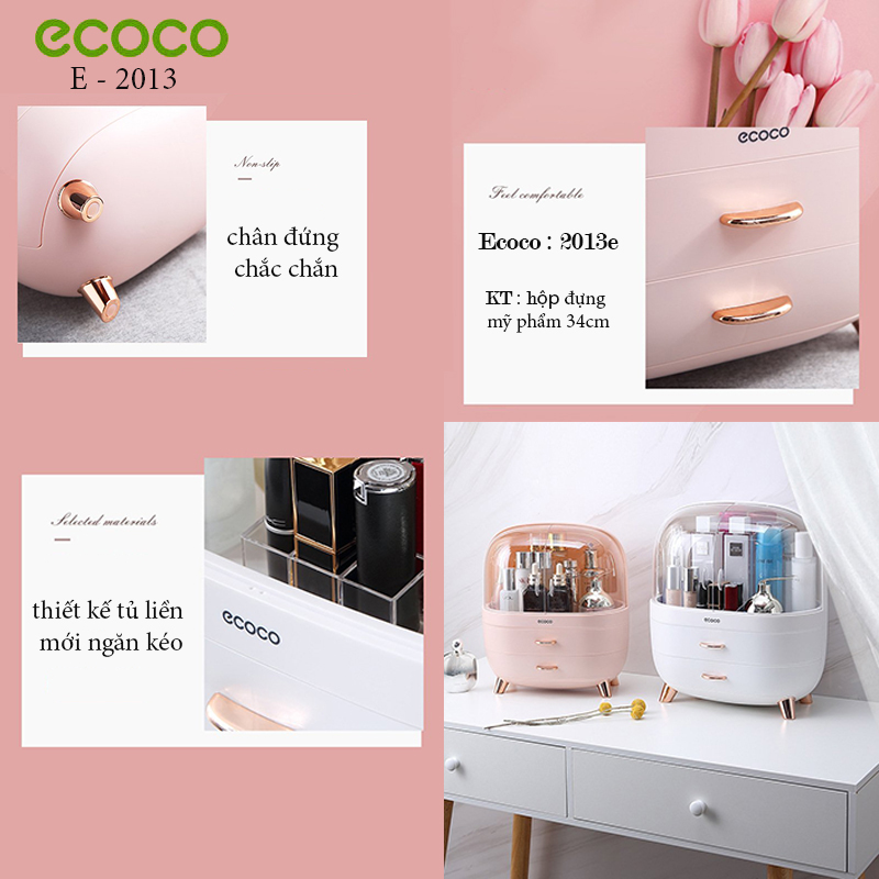 Tủ đựng mỹ phẩm có nắp Ecoco cao cấp E2013+E2014